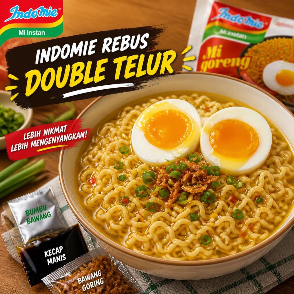 Indomie Rebus Double Telur dari Menu Tujuh Satu Kopi